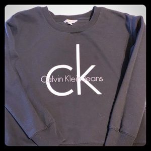 Calvin Klein black crew neck sweatshirt.